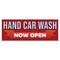 Signmission Hand Car Wash Now Open Banner Concession Stand Food Truck Single Sided B-96-30080 - alternate 1